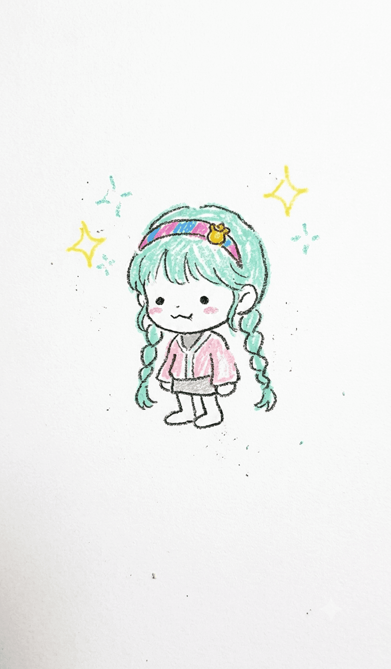 아이 크레파스 카드 스타일의 메이플 캐릭터 예시 이미지