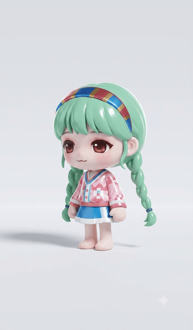 3D 렌더 스타일의 메이플 캐릭터 예시 이미지